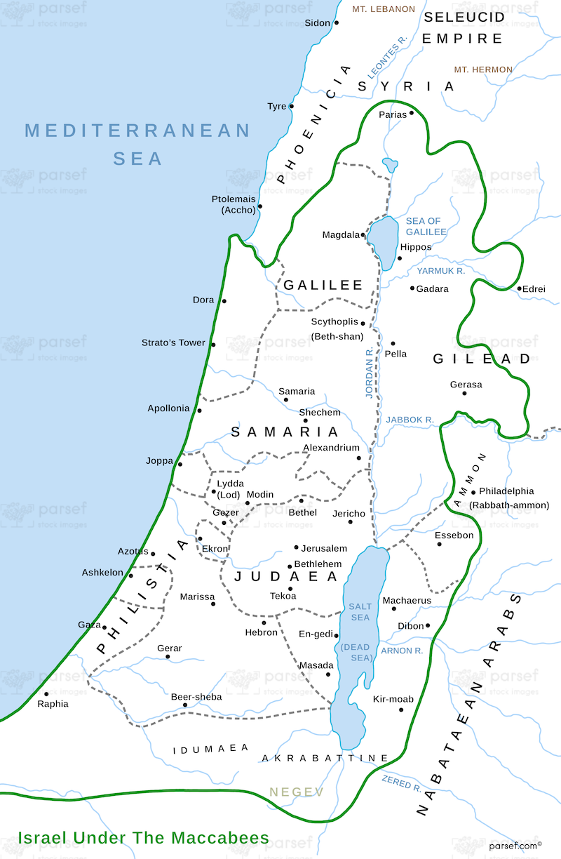 Israel Under the Maccabees Map bible map