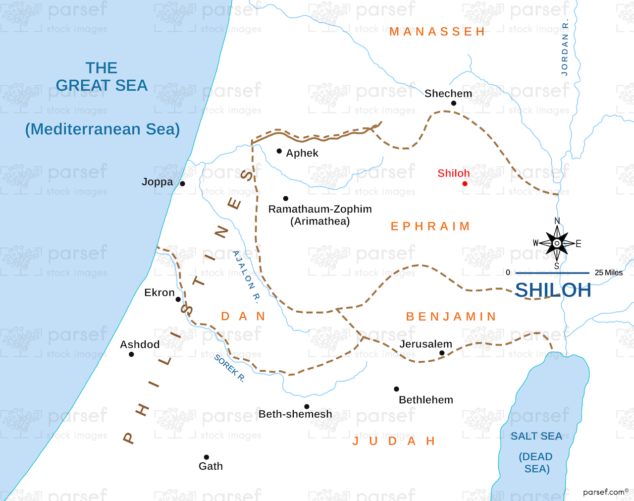 I Samuel Shiloh Map bible map