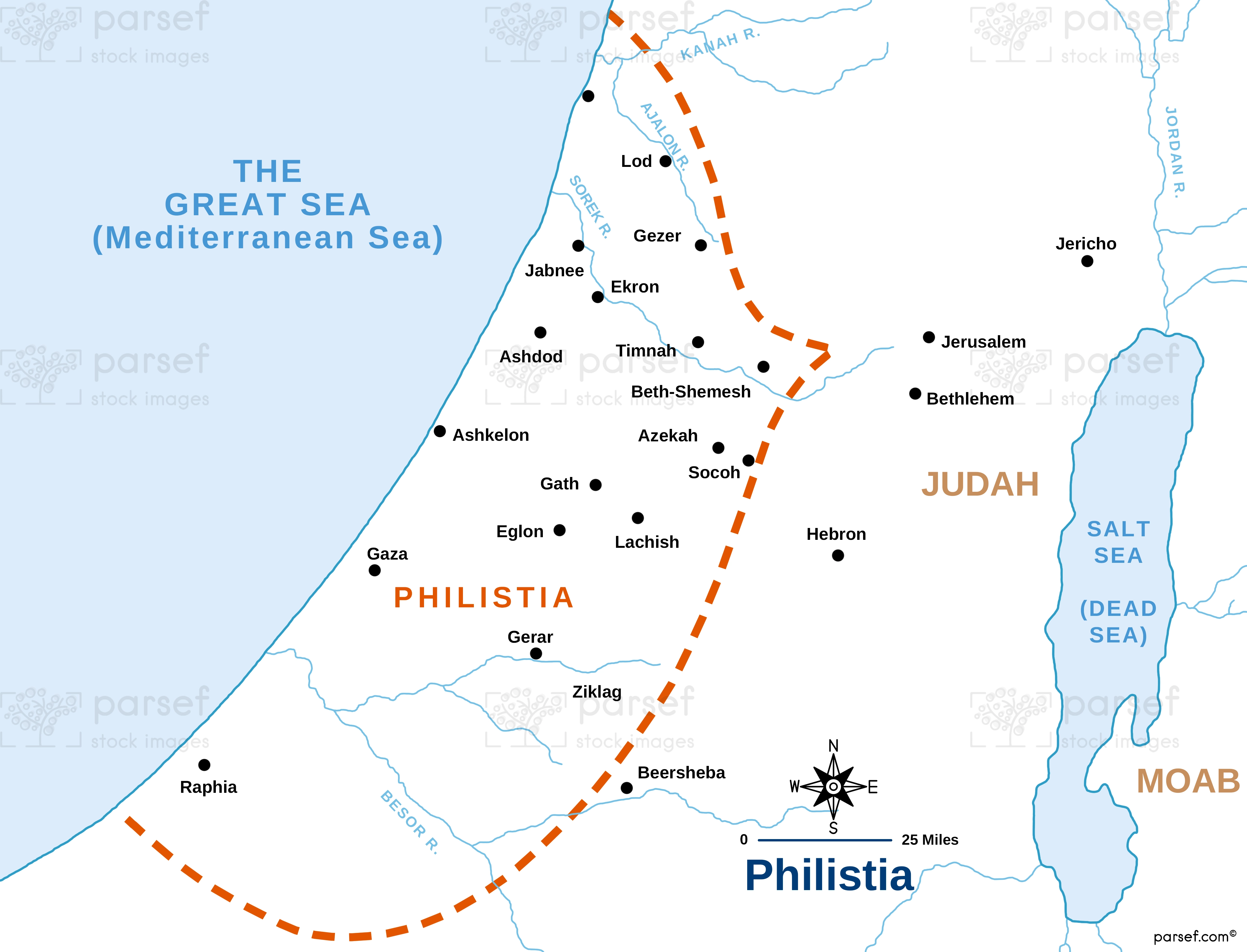 Joshua Philistia Map bible map